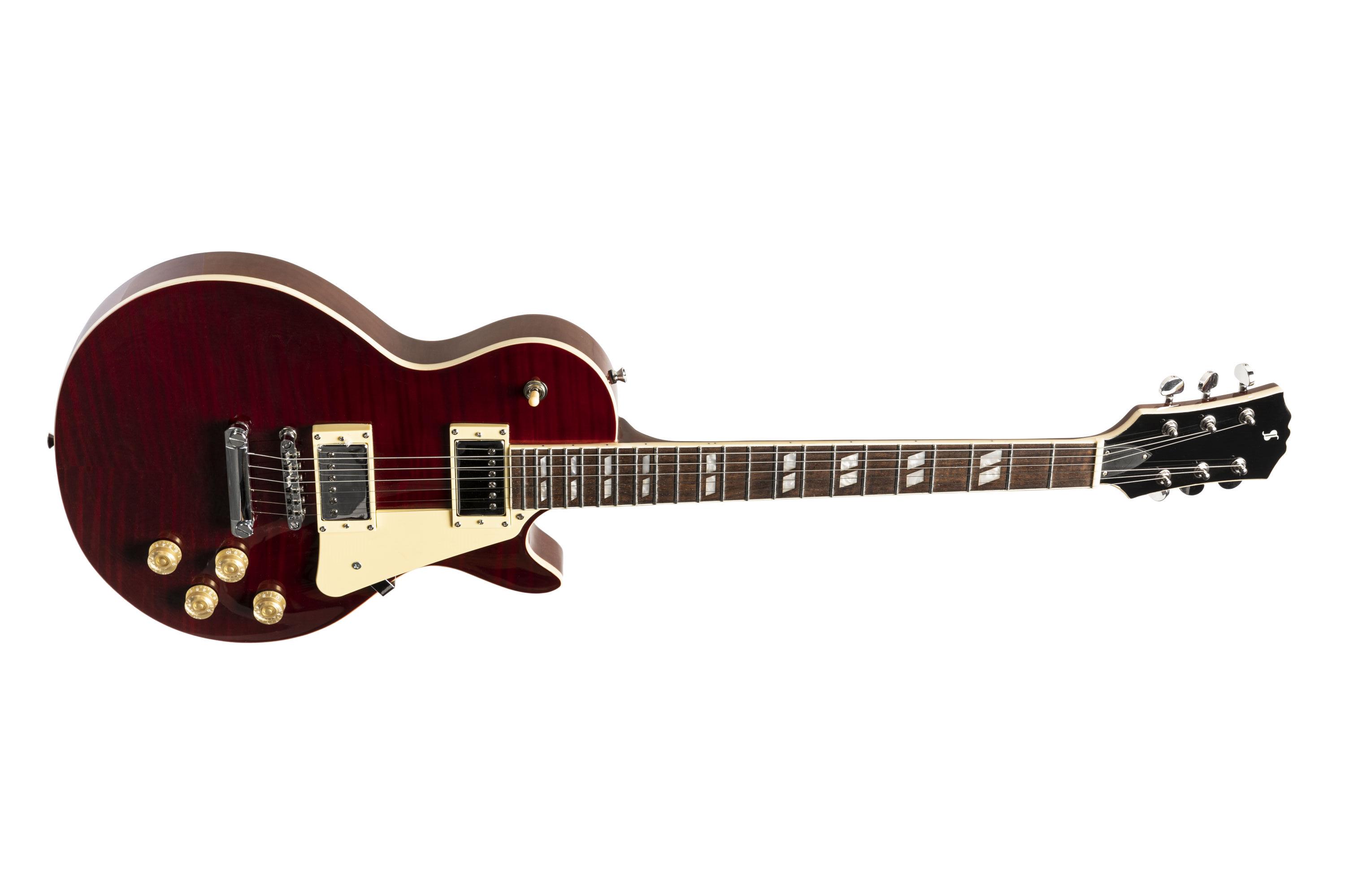Stagg SEL-DLX W RED, elektrická kytara, vínově červená